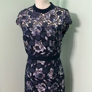 Antonio melani lace overlay midi dress